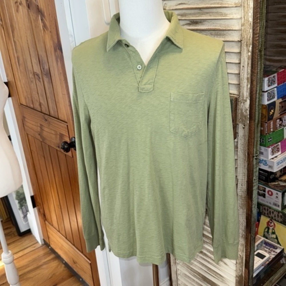 J. Crew Green Polo Shirt Classic Knit Design